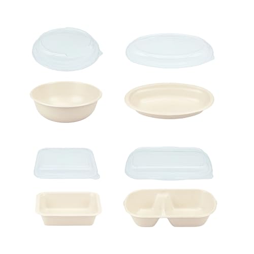 ECO&BASIC 【お試し】サンプルセット(A)フタ付き テイクアウト容器 使い捨て 4種×各2枚セット
