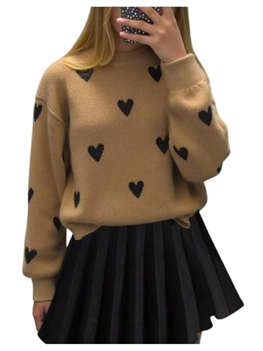 RoseSeek Girl's 2 Piece Cute Outfits Heart Long Sleeve Knit