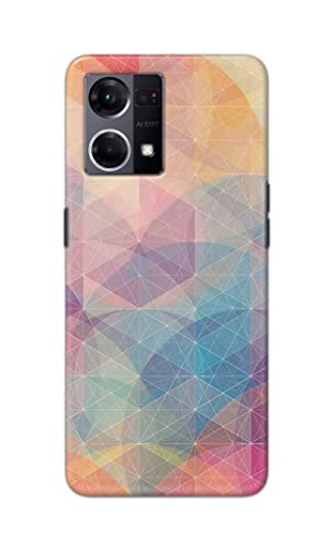 Image of Plastic Printed Hard Back Cover Case for Oppo F21 Pro 4G|Oppo F21S Pro 4G Back Cover (Crumpled Paper Design)-1803,Multi-Coloured