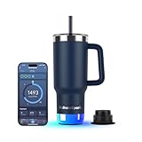 24 heures froides, 4 heures chaudes, résistant aux éclaboussures et aux voyages - L'acier inoxydable recyclé 18/8 à double paroi isolant sous vide garde vos boissons froides toute la journée. Sirotez ou sirotez avec couvercle à pression résistant aux éclaboussures avec curseur à double position et paille, poignée ergonomique pour le transport et porte-gobelets.
