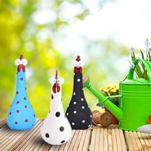 TOTITOM Chicken Statue Silly Chicken Decor Resin Statue Ornaments with Long Neck Handmade Unique Ornament for Home Garden Backyard Decoration Blue - Image 2