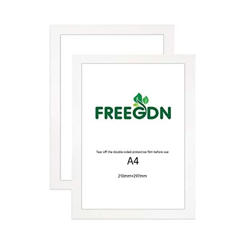 FREEGDN Photo Frames Set of 2 Solid Wood A4 Picture Frame White Cover
