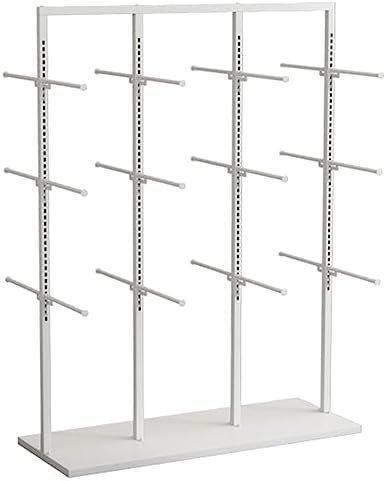 Jkjzsalj White Double-Sided Metal Clothing Rack - Floor Standing Display Stand For Underwear Bras Swimsuits Socks & Jewelry - Ideal For Boutiques & Retail Stores,-100X40x130cm