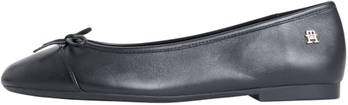 Tommy Hilfiger Damen Ballerinas Smooth Ballet aus Leder, Schwarz (Black), 41 – Ansicht 1