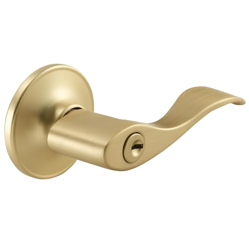 Image of Design House Springdale Keyed Entry Door Lever, Satin Brass