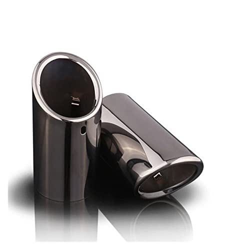 Diametro del tubo 7,6 cm Usita Scarico Per Audi A3 A1 A4 B8 Per Audi TT A5 Hatchback A4L A6L 1.8T 2.0T 76mm 2 Pezzi Modifica Auto Intestazioni Punta Di Scarico Tubo Silenziatore(2pcs black)