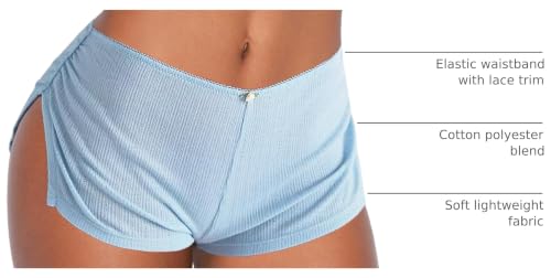 Image of OZICERD Low Rise Booty Shorts Micro Mini Pajamas Shorts for Women Cute Boy Short Side Slit Ruched Lounge Pj Bottoms