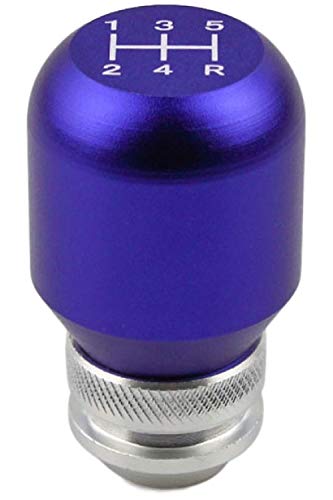 morytorade シフトノブ アルミ 5MT M8 M10 M12 高さ 調整 可能 収縮 汎用 マニュアル ミッション (青 調整式)