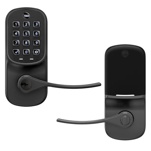 Image of Yale Assure Lever, Keypad Door Lever (for Doors with no deadbolt) - Keyless Entry with pin Code Unlocking and one-Touch or Auto-Locking - Black Suede