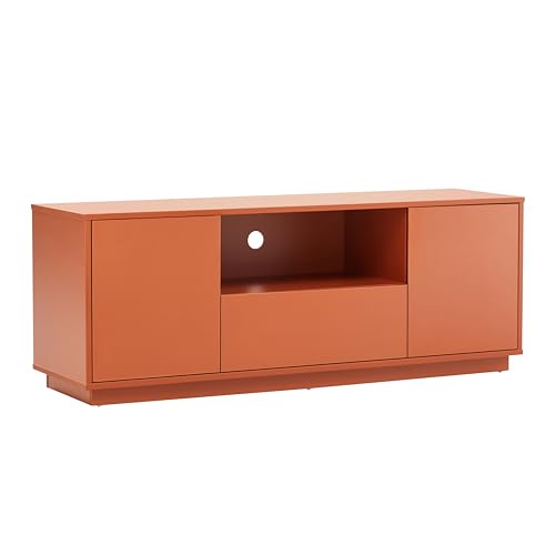 Meuble TV Moderne rectangulaire L140 cm Orange