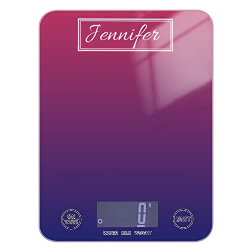 Purple Blue Gradient Custom Food Scale Personalized Waterproof Digital Kitchen Scales Weight Ounces And Grams With Easy To Clean For Kitchen,Jewelry,Coffee,Weed And Small Items #TOP20