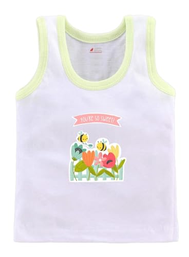 Image of Lush Plush Baby Boys Relaxed Fit White Cotton Vest | Lightweight, Breathable | Ganji | Banian | Baniyan | Kids Sando for Infant Newborn Toddler