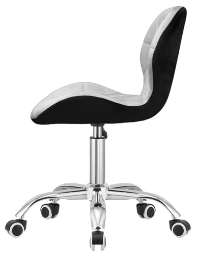 Image of Amazon Brand - Umi Height-Adjustable Velvet Office Study Computer Desk Chair for Salon, Spa, Bar in Light Grey & Black Color