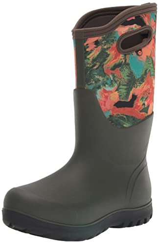 Bogs Womens Neo-Classic Boot Rain, Oil Twist Print-Dark Green, 7 #TOP13