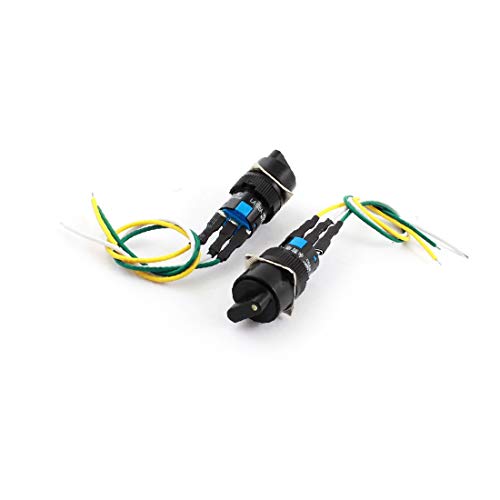 X-DREE 2Pcs AC 220V alto rendimiento / 250V 5A esencial 16mm Dia Rosca Bie_n hecho SPDT que bloquea el interruptor giratorio de selecci�(f07-d9-38-49f)