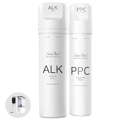 SimPure Y9 Series Filter ALK & PPC Replacement Cartridges for Y9A Countertop Reverse Osmosis System, 6 Months Replacement Set, Bundle