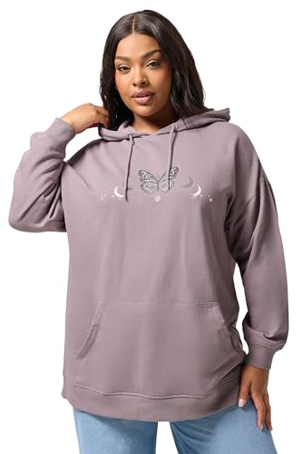 Image of Yours Curve Mauve Celestial Hoodie - Women's - Plus Size Curve
