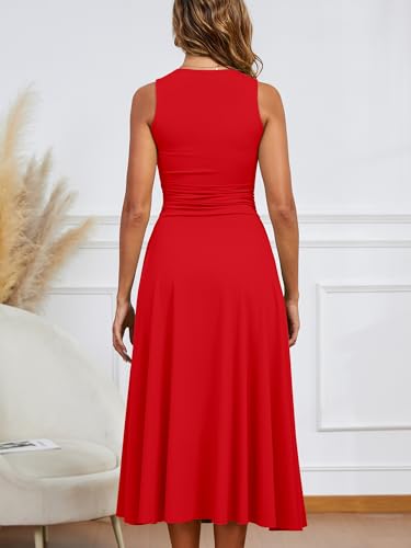Image of Kaximil Women's Square Neck Corset A Line Maxi Dress Ruffle Ruched Waist Flowy Long Dresses