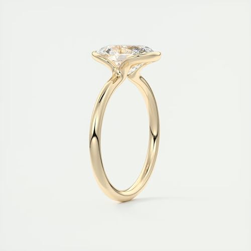 1-2-3-4-5 Carat Oval Cut VVS1-2 D/E/F Color IGI Certified Lab Grown Diamond Flush Stacking Half Bezel Solitaire Engagement Ring For Women2