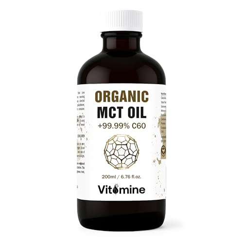 C60 MCT Oil by Vitomine® – 200mL | 99.99% Pure Carbon 60 in Organic Coconut MCT Oil | Research-Grade, Lab Tested & Verified | Super Antioxidant, Energy, Vitality & Cellular Health | Australian Made