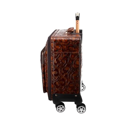 genuine leather retro rolling luggage spinner 16 in3