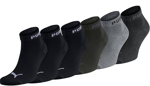 PUMA Unisex Sportsocken Quarter 6er Pack Statement Edition Größe 47-49 Green Grey/Black