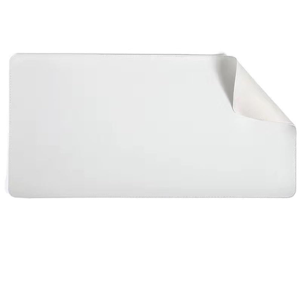 Schreibtischunterlage aus PU-Leder, rutschfeste Schreibtischunterlage für Büro und Zuhause, wasserdicht, Laptop-Schreibunterlage, hitzebeständig, Tastatur, Mauspad, Schreibunterlage (Weiß, 140 x 70
