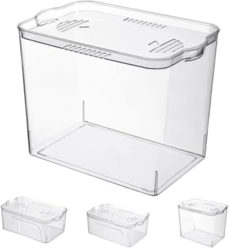 Syfunny金魚鉢 金魚鉢 プラスチック 透明 蓋付き 大きい 植物栽培 水槽 大容量 おしゃれ 防爆 小さな水族館 家庭用 小さな (XL)