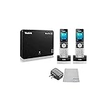 Global Teck Bundle of Yealink W56P IP Cordless Phones Office Bundle-DECT Handset and Base Unit, Power Supply and Microfiber Cloth- Requires VoIP Service (Yealink W56P Base and 2 handsets)