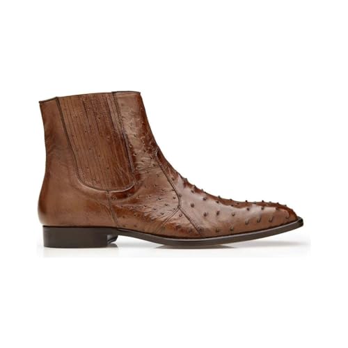 Roger Genuine Ostrich Side Zipper Boots3