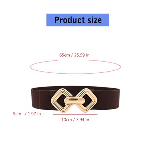 Stretchy Waist Cincher Elegant Wide Chain for Dress Elastic Waistband Trendy Underbust Waist Chain Wide Belt4