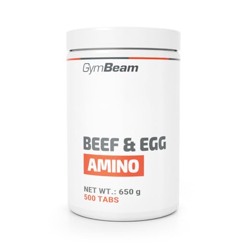 GymBeam Rind- & Ei-Aminosäuren-Komplex - 20 essenzielle und nicht-essentielle Aminosäuren, Rinderprotein-Hydrolysat, ideal für Kraft- und Ausdauersportler, Ergänzung nach dem Training, 500 tabs