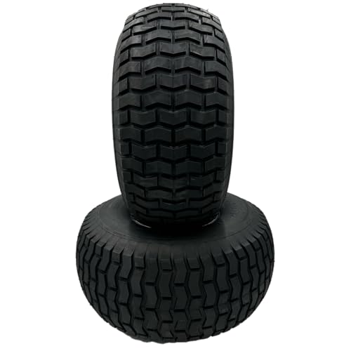 Set of 2 - Silver 20x8.00-8 Lawn Mower Tire with Rim - Fits on 3/4 Inch Axle