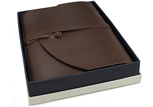 Life Arts Journal en Cuir Fait à la Main Enya, A4 (21x29cm) Rustique Tan