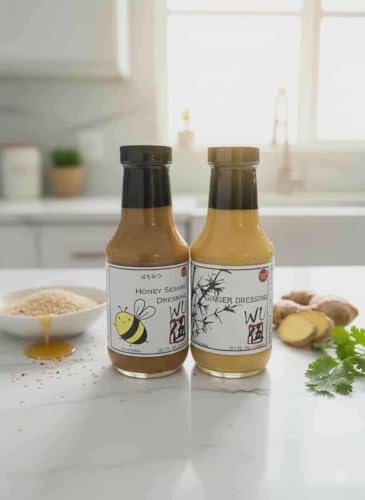 Wu Japanese Ginger Dressing -ALL NATURAL - NO PRESERVATIVES - GLUTEN FREE - MADE WITH POWERFOODS - SALAD DRESSING - 10.7 FL OZ (Original Ginger, 1 Bottle)