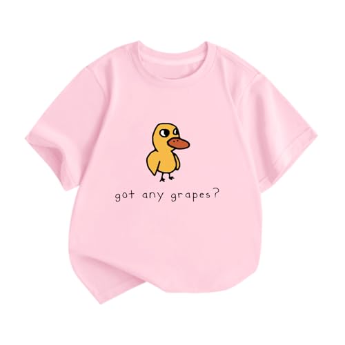 BeWithYou Oversized Cute Duck Shirts for Teens Girls Kawaii Cartoon Graphic Tees Funny Letter Print T-Shirts Casual Tops(Sakura Pink M)
