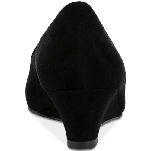 Karen Scott Womens Kellyy Faux Suede Chain Wedge Heels Black 6 Medium (B,M)3