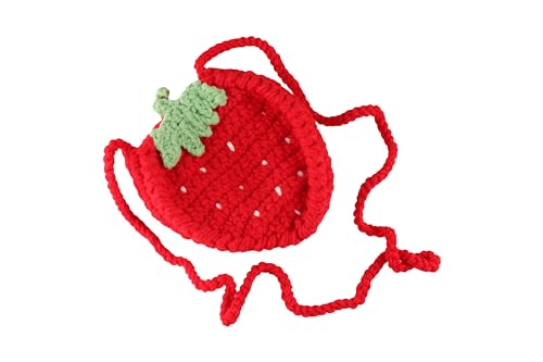 Strawberry Crossbody Bag - Small Knitted Fruit Purse, Novelty Cute Red Knitting Bag for Girls3