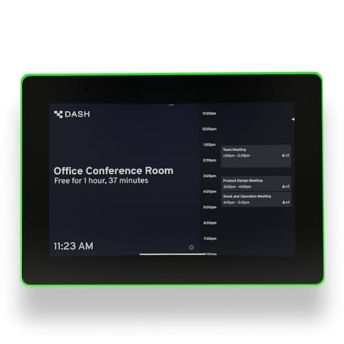 PoE Texas 8-Inch Touchscreen Conference Room Scheduler Tablet with Power Over Ethernet, USB & Color Changing LED Status Ring - Meeting Room Touch Screen Digital Display - Syncs with Business Calendar