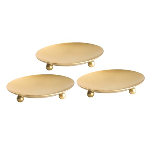 SMASOLO 3 Pezzi Piattini Portacandele in Supporto per Candelabri da Decorazione per Matrimoni e Feste Centrotavola e Resistente