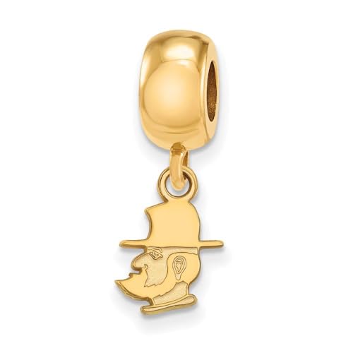 LogoArt 14k Yellow Gold Plated Sterling Silver Appalachian State U XS Dangle Bead Charm