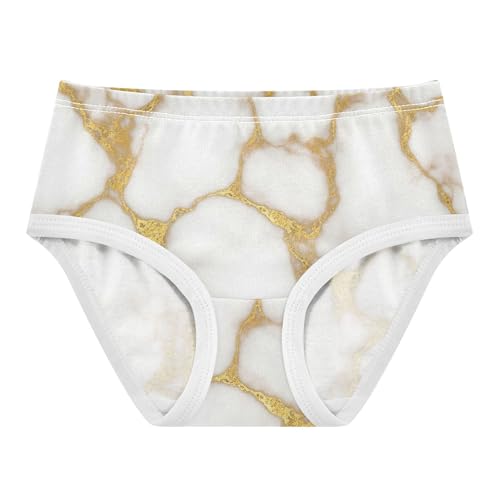 Florals Toddler Underwear Floral 2t Cotton Panties for Girl White Marble Gold Vein Briefs Girls Undies