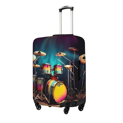 Cool Drums Set Print Luggage Cover For Suitcases, Travel Case Protector, Simple & Convenient Installation2