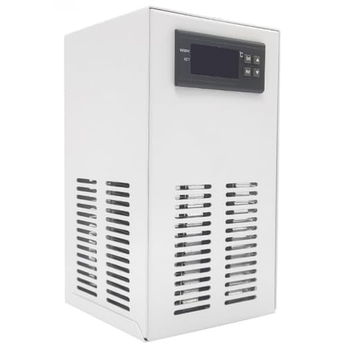 「NexPon」水族館水チラークーラーウォーマー、一定温度の20L/35L水槽クーラーヒーターシステム、静かな家庭用水族館冷却冷凍アクセサリー海洋タンクサンゴ礁 、低騒音、高効率な放熱 (白色単冷タイプ,35L)