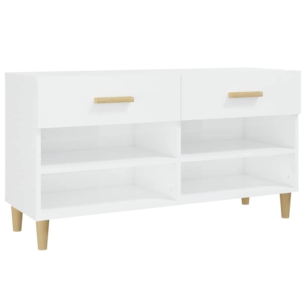 Scarpiera bianca lucida 102x35x55 cm