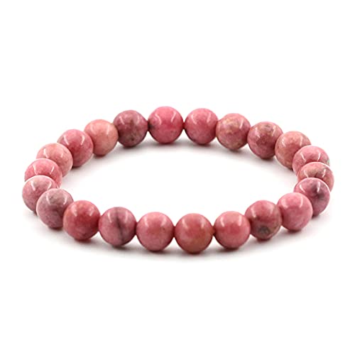 Clearain Natural Gemstones Bracelet 8mm Chakra Round Beads Energy Power Crystal Reiki Healing Elastic Stretch 7 Inch for Women Men Unisex
