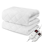 Heated Mattress Pad King Size, Electric Mattress Pad Cover w/Dual Control 8 Heating Settings, Bed Warmer w/ 4 Auto Shut Off Settings, UL Certified, Deep Pocket, Machine Washable, White
