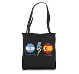 Argentina Vs Spain Flag Design Tote Bag