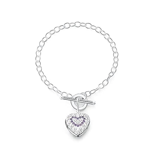 Brazalete corazón de circón para mujer, idóneo para lucir en cenas y eventos