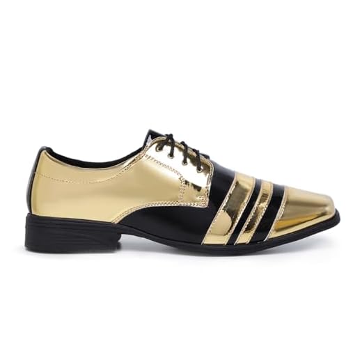 Sapato Social Masculino Bico Quadrado Esporte Fino de Amarrar (Dourado/Preto, BR, Adulto, Numérico, 42)